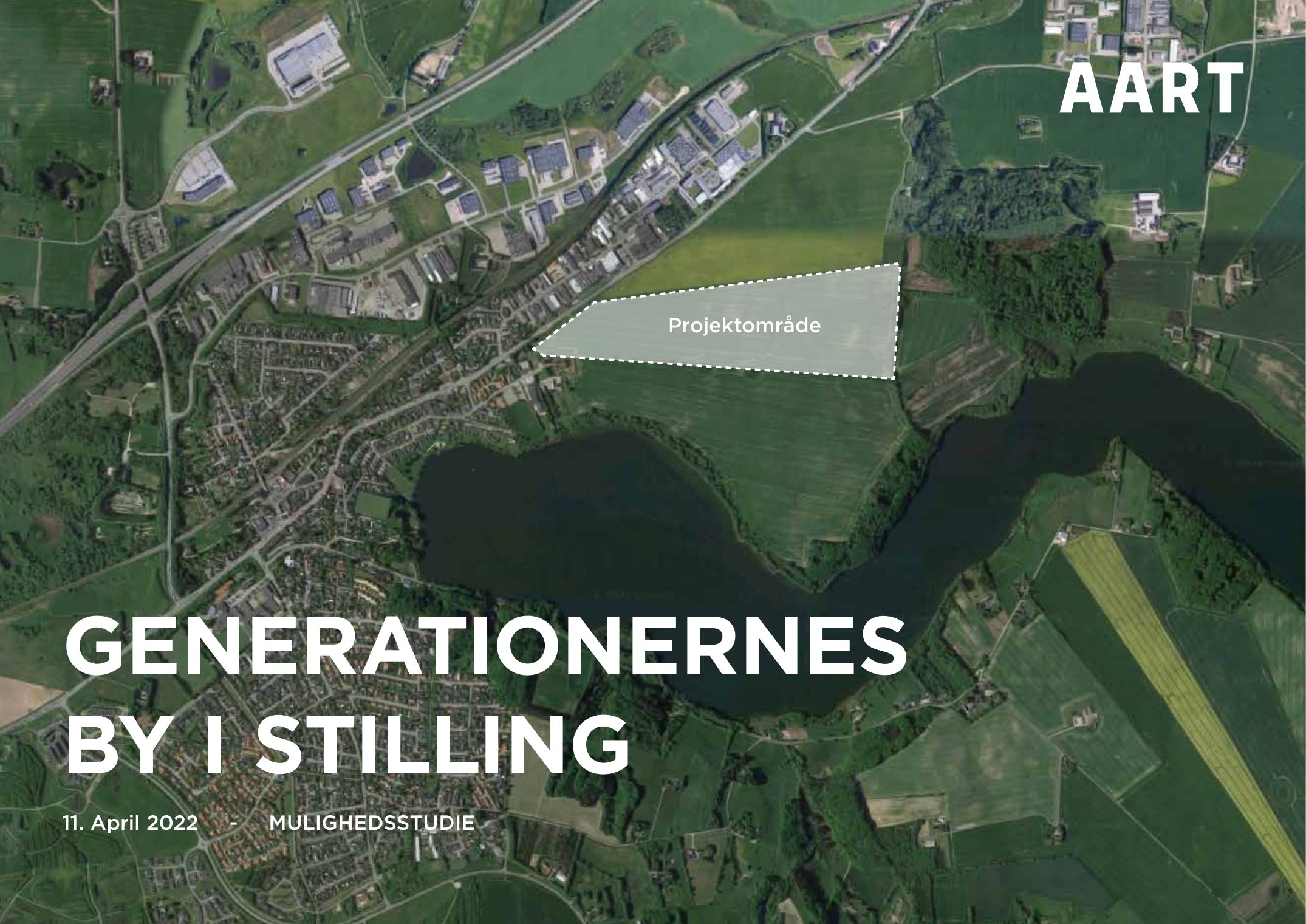 Luftfoto af projektområdet ved Stilling-Solbjerg Sø